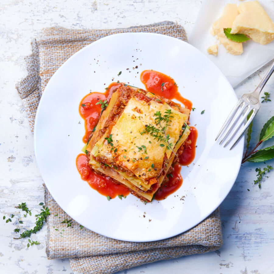   Gemseblatt-Lasagne mit San Marzano Sauce