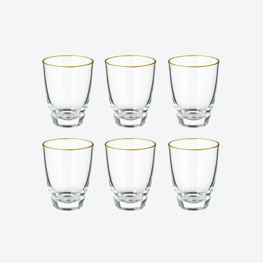  Wasserglas Rubens mit splmaschinenfestem Goldrand