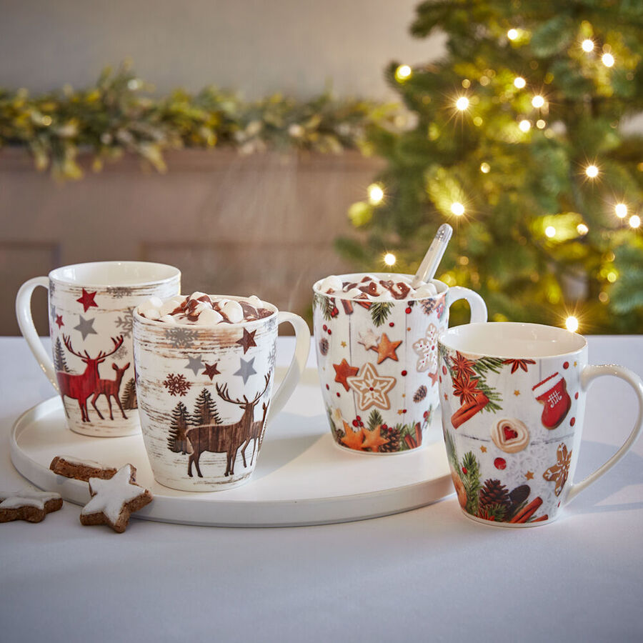 Heie Schokolade, Tee, Kaffee, Glhwein aus edlen Weihnachtsbechern genieen Bild 3