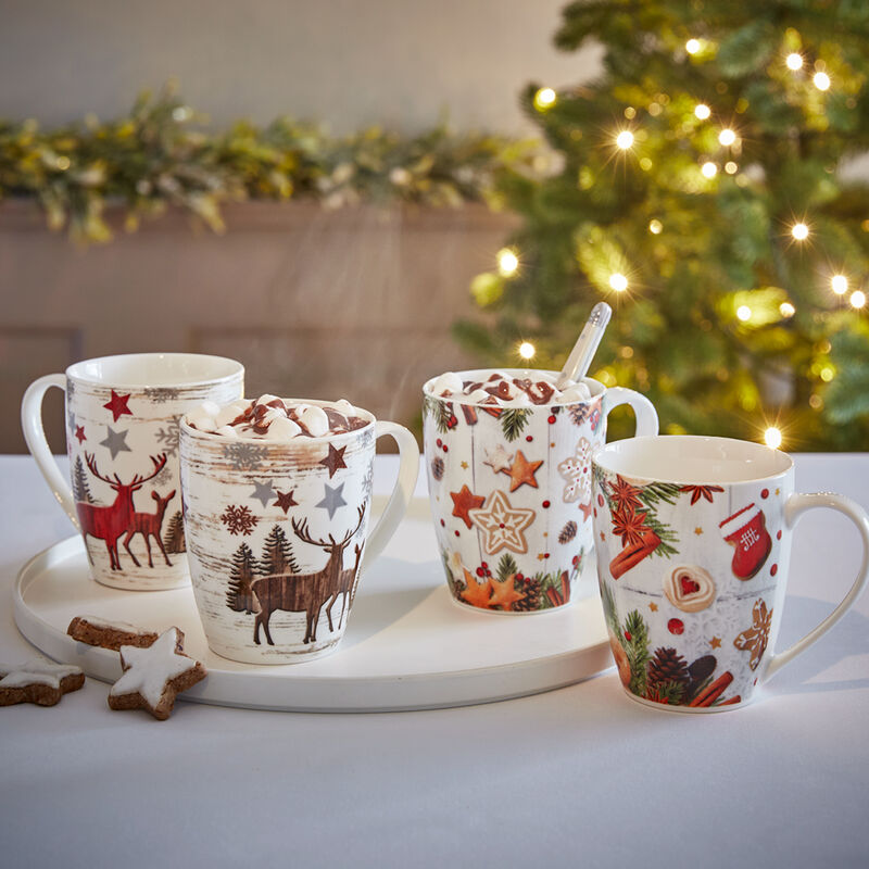 Heiße Schokolade, Tee, Kaffee, Glühwein aus edlen Weihnachtsbechern genießen Bild 3
