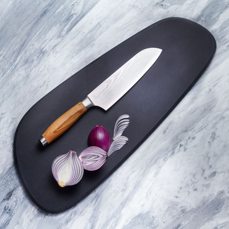 Groes Santokumesser: Premium-Damaszener-Messer mit edlen Olivenholzgriffen erfllen hchste Ansprche Bild 2