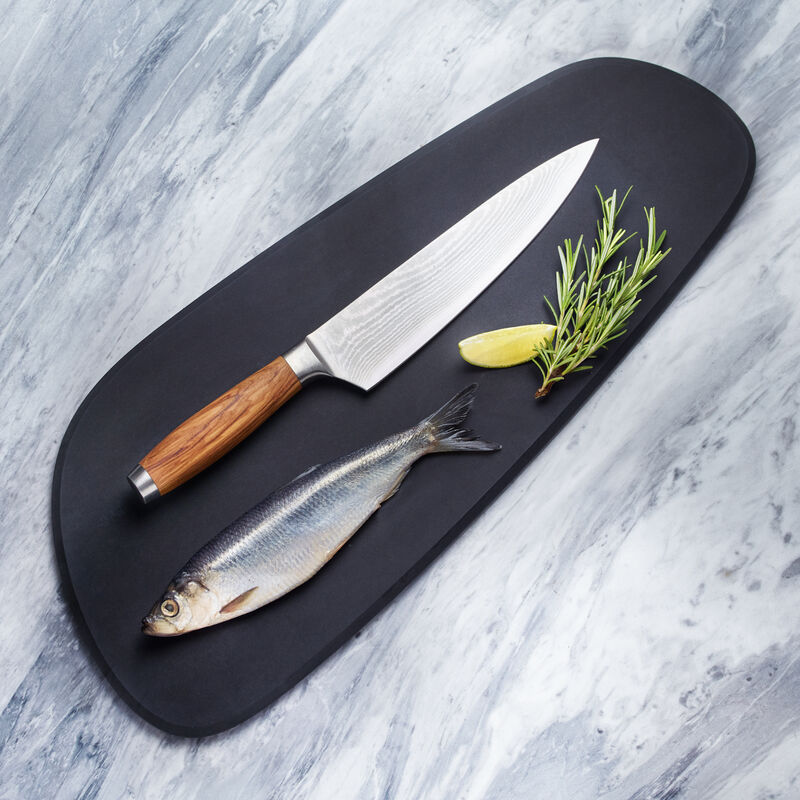 Groes Kochmesser: Premium-Damaszener-Messer mit edlen Olivenholzgriffen erfllen hchste Ansprche Bild 2