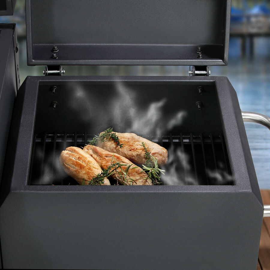 4-Funktionen Luxusgrill: Holzkohlegrill, Gasgrill, Rucherkammer, Gaskochstelle Bild 3