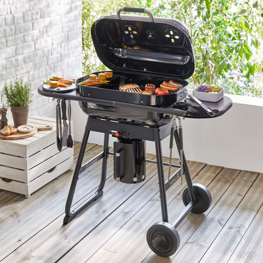 Luxuriser XL-Holzkohlegrill mit abnehmbarer Grillhaube und Pizza-Aufsatz Bild 2