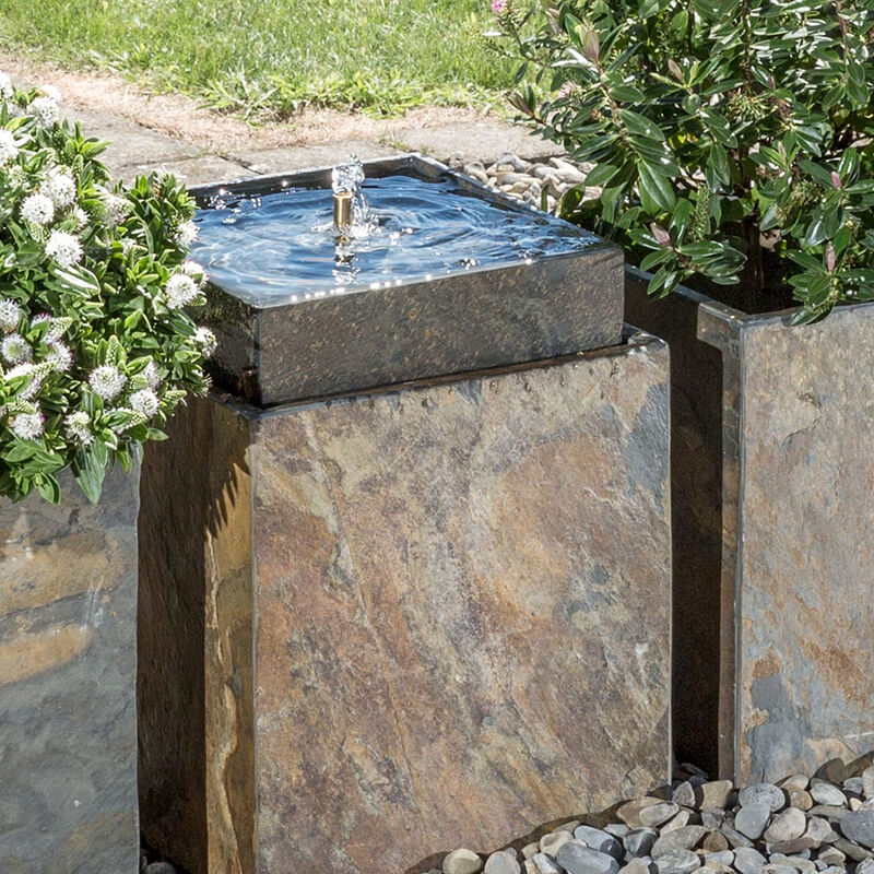 Formschner Outdoor-Wasserbrunnen aus solidem Schiefer Bild 2