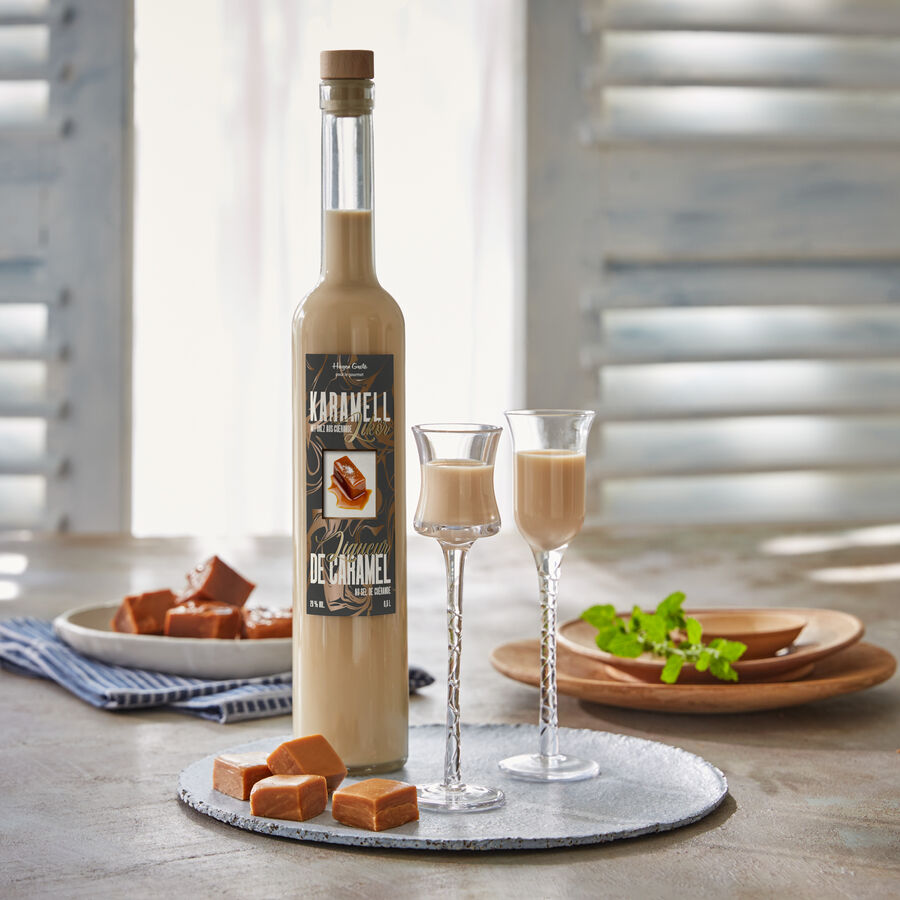 Karamelllikr verfeinert mit Salz aus Gurande, flssiges Dessert Bild 2