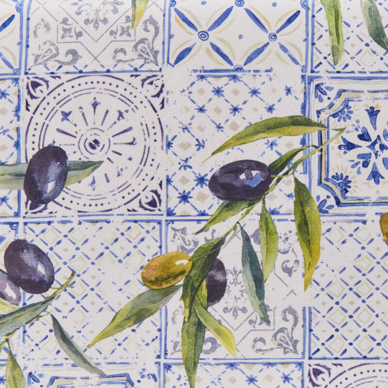 Sommerlicher Oliven-Tischlufer aus pflegeleichter Baumwolle, Tischwsche, Tischband Bild 2
