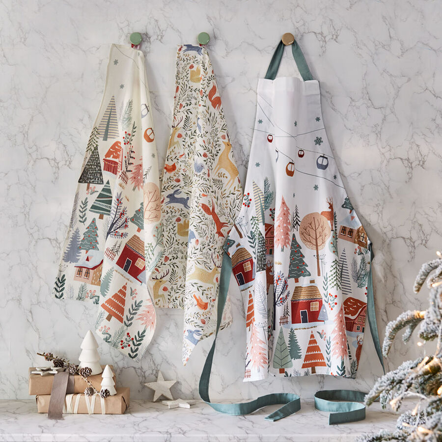 Weihnachtliche jaquardgewebte Kochschrze Bild 3