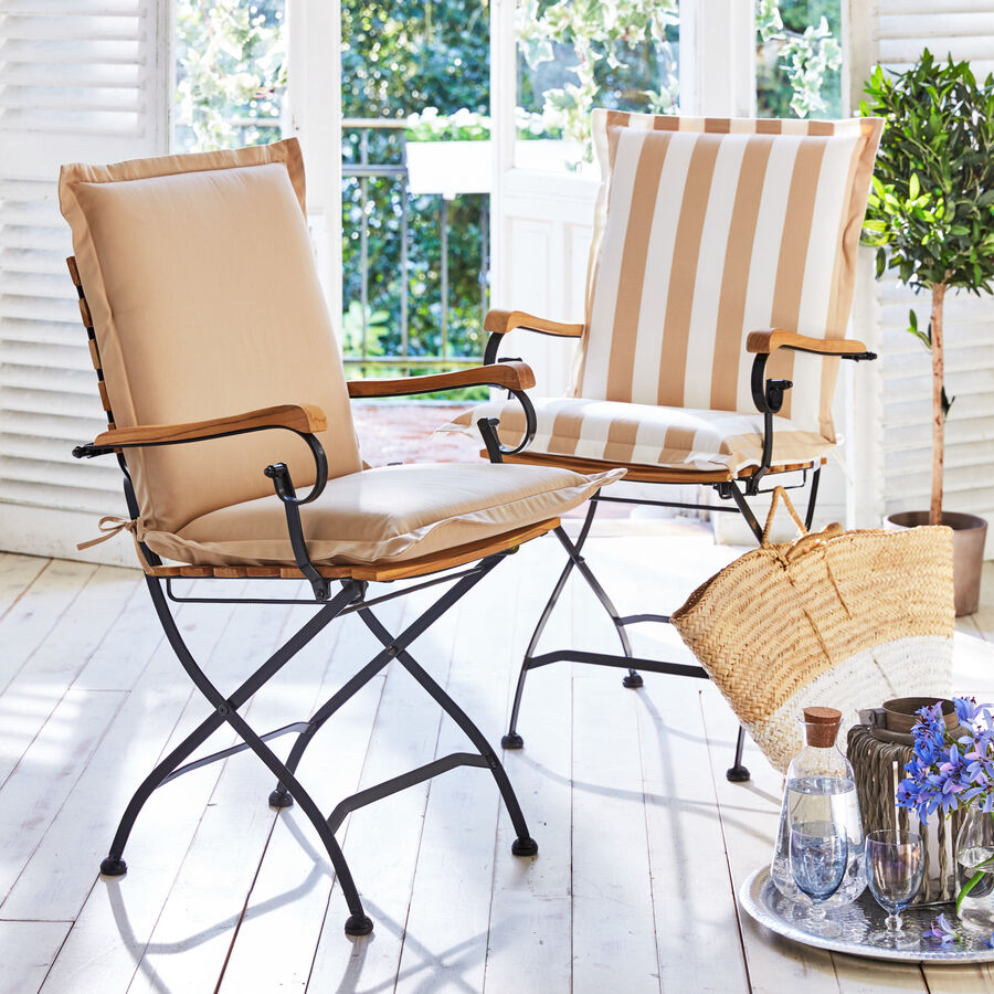 stuhlauflage gestreift fur hochlehner impragniert wetterfest und uv bestandig julia grote shop