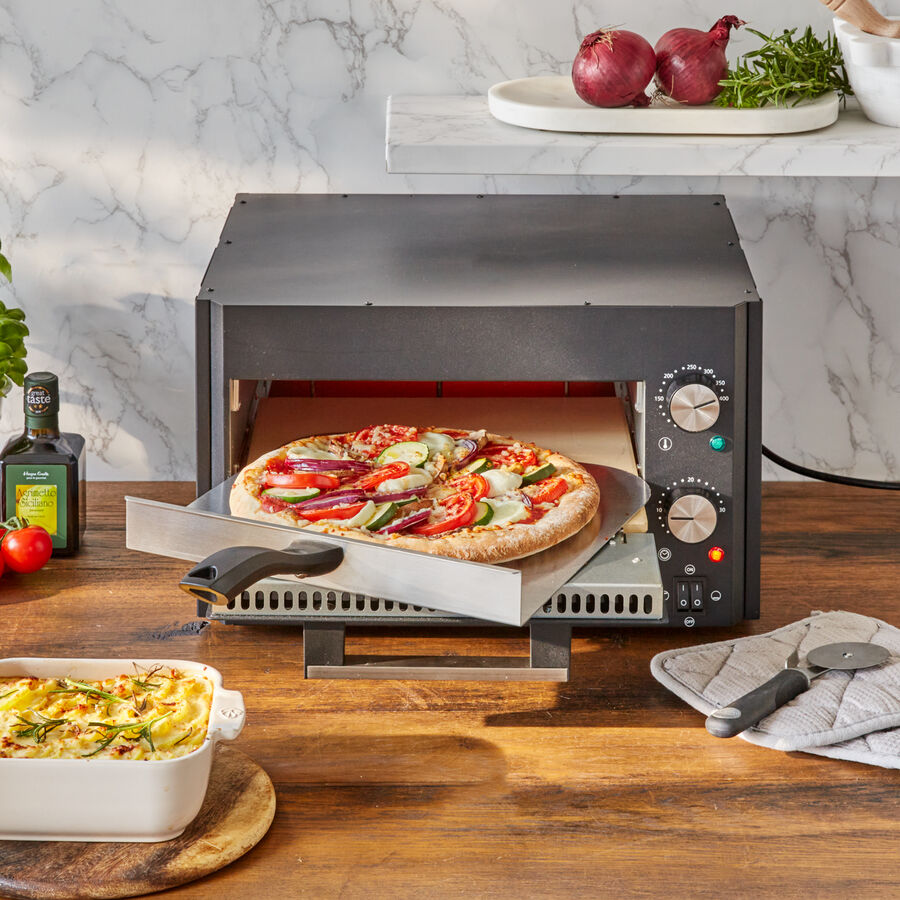 Pizzaofen mit Salamander-Funktion backt herrlich knusprige Steinofenpizzen, Pizzabackofen fr Zuhause Bild 2