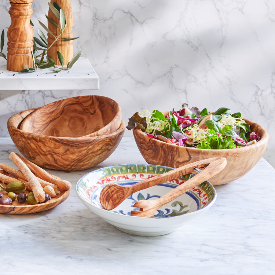 Edle Olivenholz Salatzange Bild 2