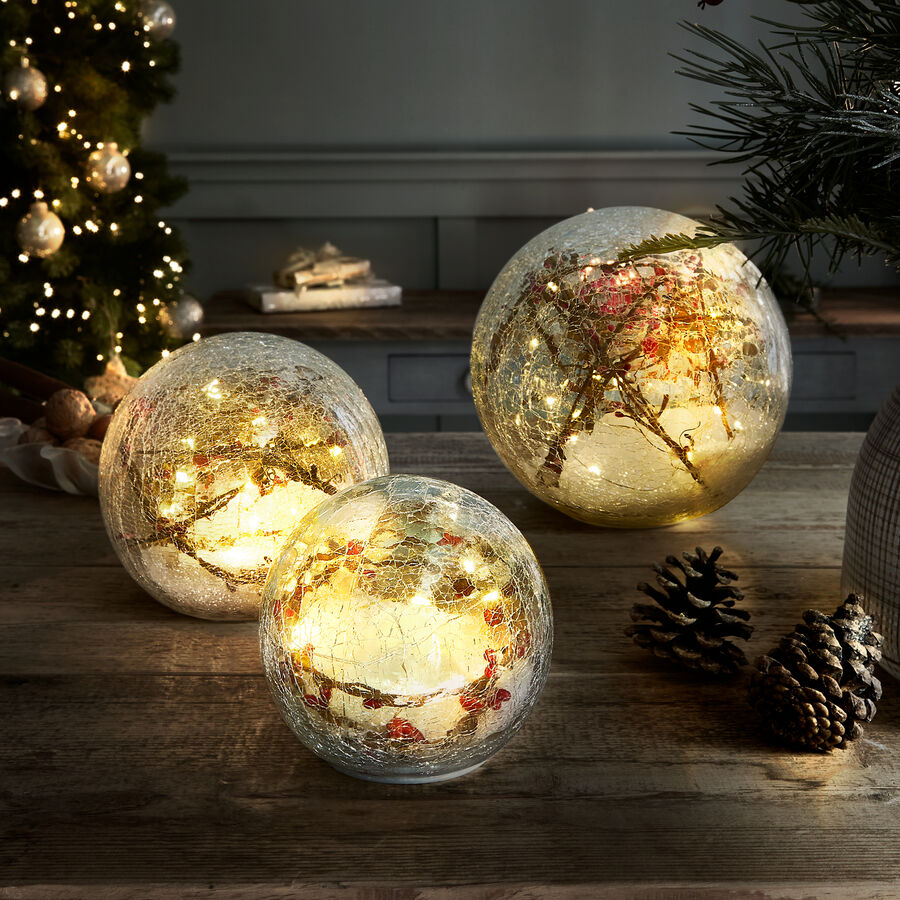 Leuchtkugel inszeniert winterlichen Beerenschmuck Bild 2