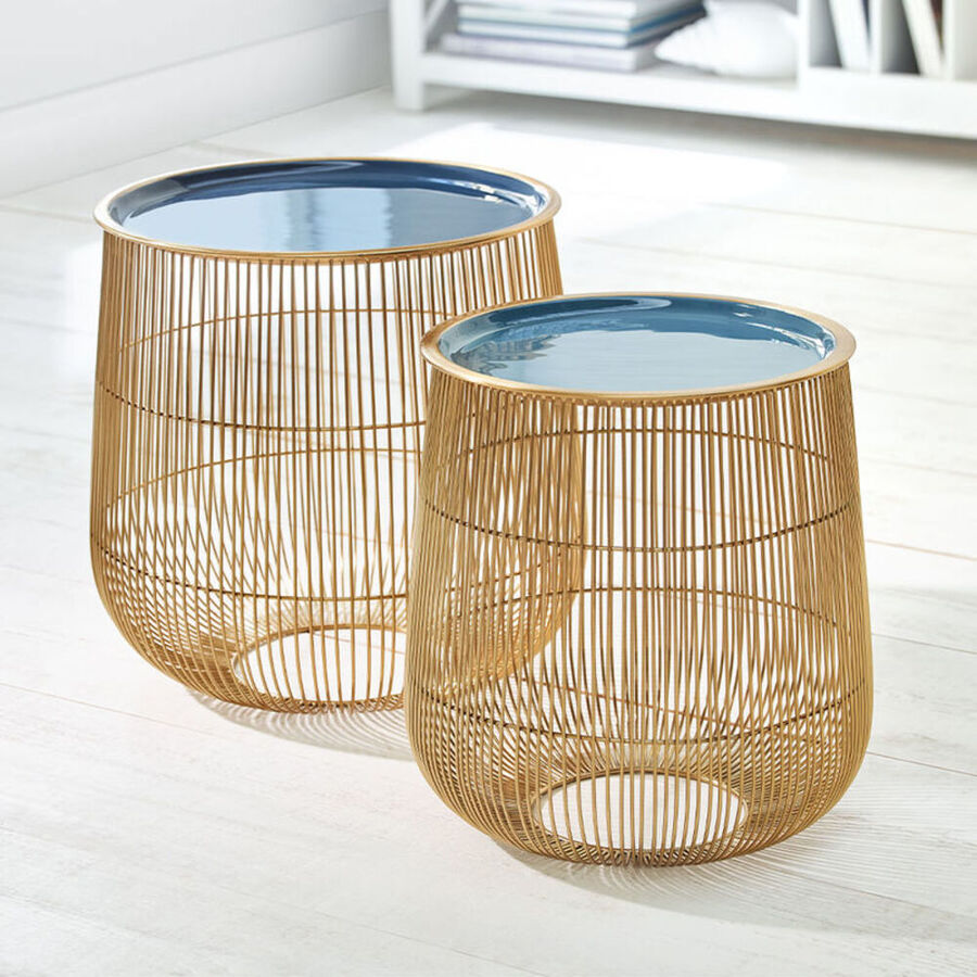 Filigrane Beistelltische In Gold Und Frischem Blau Julia Grote Shop