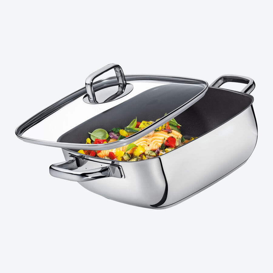 Edelstahl Backofen-Pfanne eckig: Beste Brateigenschaften durch Mehrschichtboden Bild 3