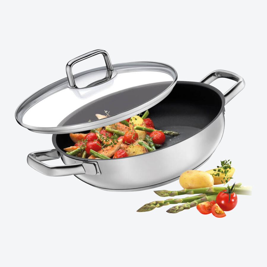 Edelstahl Backofen-Pfanne rund: Beste Brateigenschaften durch Mehrschichtboden Bild 3