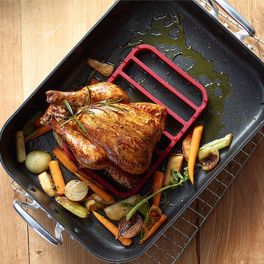 Rechteckige Silikon-Brtereinlagen fr rundum knuspriges Geflgel und groe Braten Bild 2