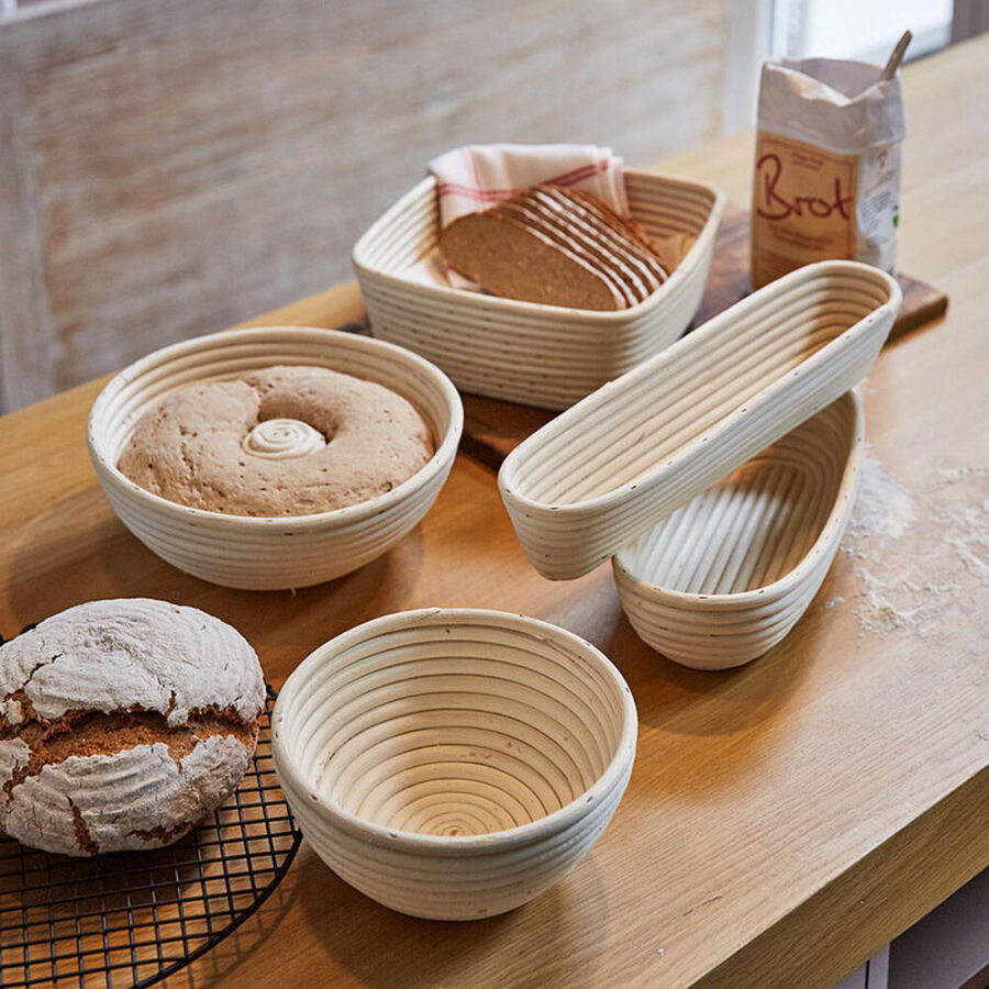 Großer runder Peddingrohr-Gärkorb für klassische Brotformen - Hagen