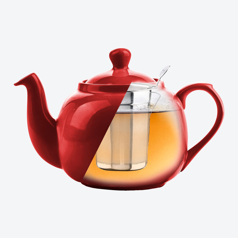Tropft nicht: Teekanne im englischen Design mit Edelstahl-Filtereinsatz Bild 3