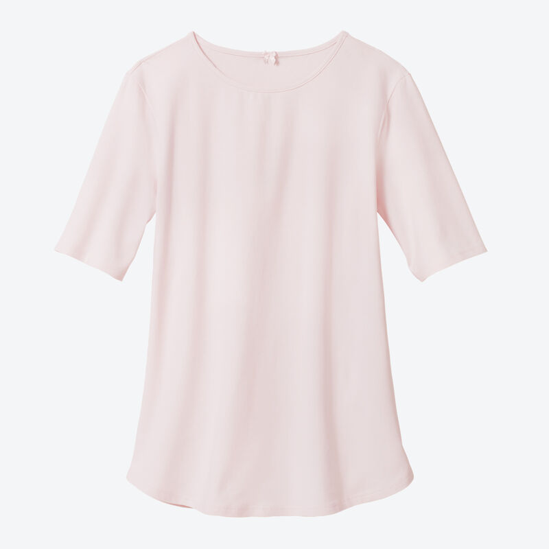 Rosfarbenes Shirt aus zertifizierter Bio-Baumwolle, Nachtwsche, Pyjamas, Schlafbekleidung, Schlafanzge Bild 2