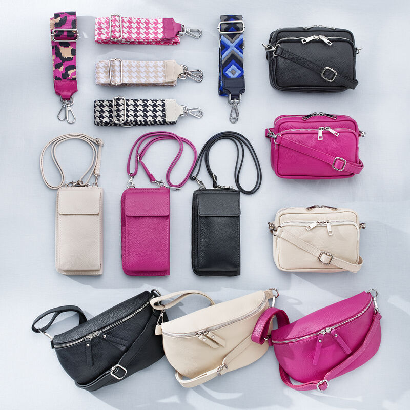 Web-Taschenband Hahnentritt, Pink/Wei  zum Austauschen, Hfttasche, Handtasche, Geldbrse, Handytasche, Tasche, Bauchtasche Bild 3