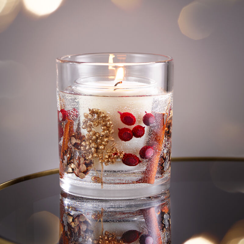 Handgefertigte Weihnachtskerze mit echten Frchten und Blumen, Kerze im Glas, Duftkerze, Weihnachtsduft Bild 2