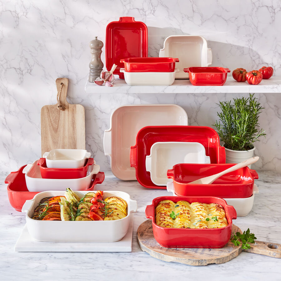 3er Set: Quadratische Hartkeramik-Auflaufformen: Ideal zum Backen und Servieren Bild 3