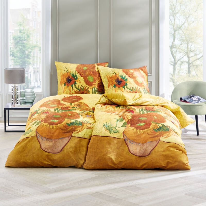 Luxurise Satin-Bettwsche mit van Gogh Sonnenblumen Bild 5