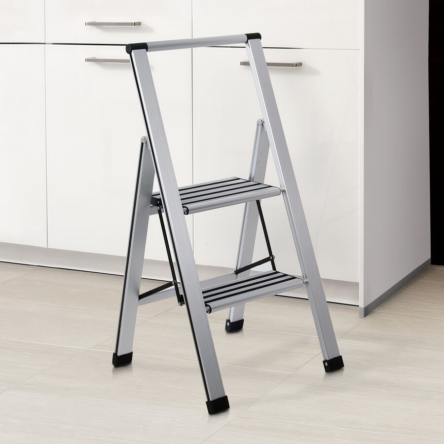 2-Stufen Sicherheitsleiter- standsicher, superleicht, ultraflach Bild 2