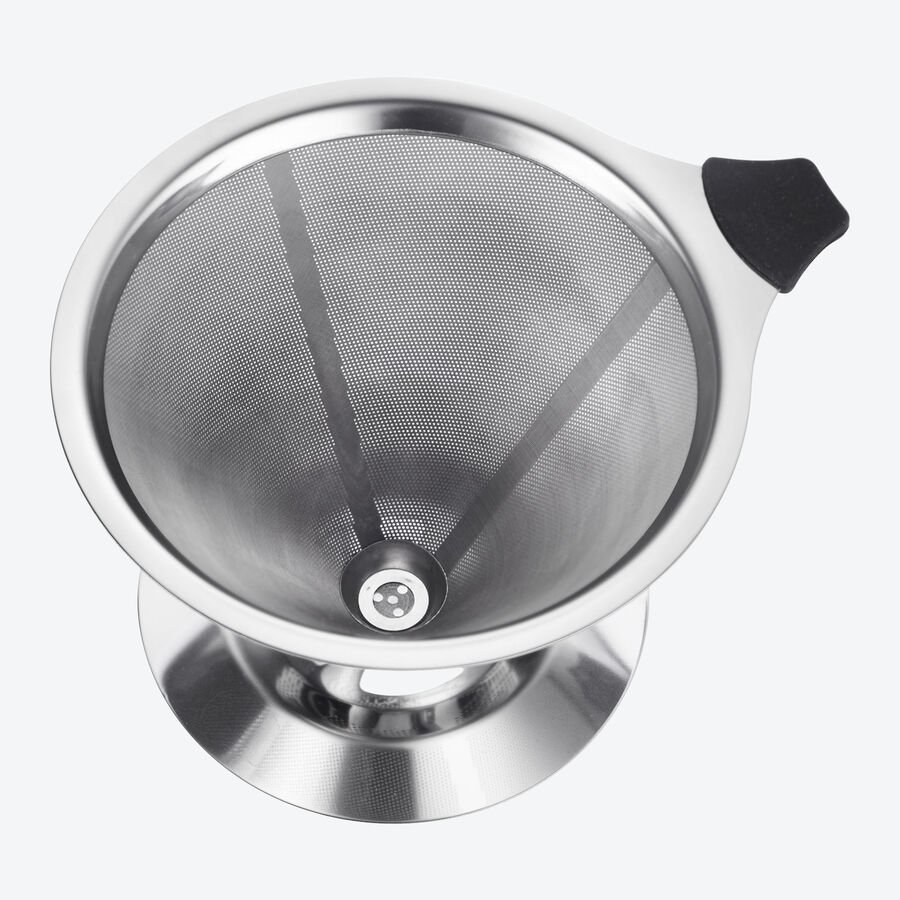 Edelstahl-Dauerfilter zur professionellen Kaffeezubereitung von Hand Bild 3