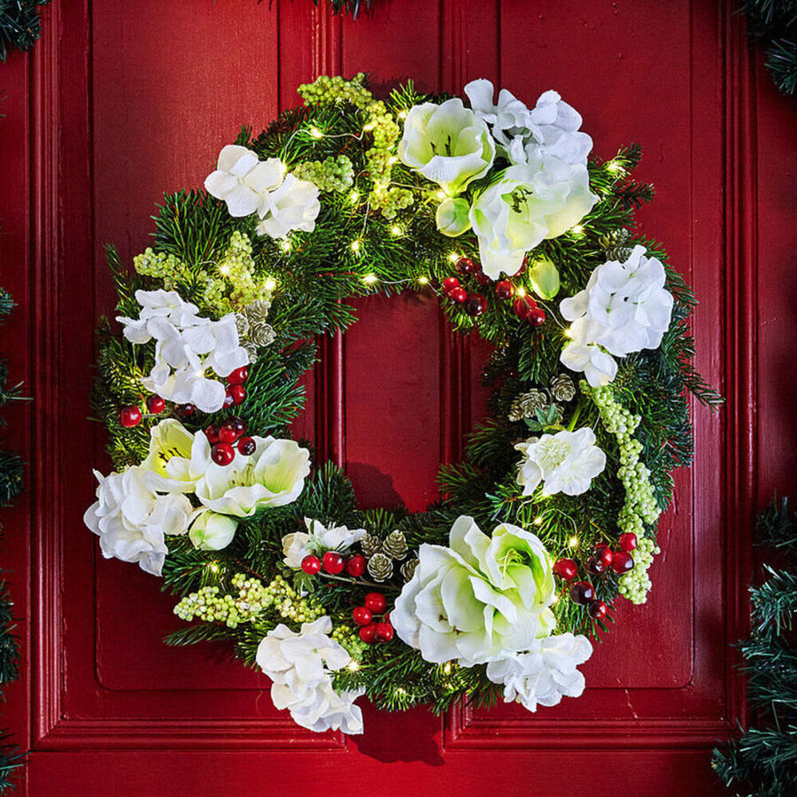 Limitierter LED-Weihnachtskranz als florale ... Limitierter LED-Weihnachtskranz als florale ...
