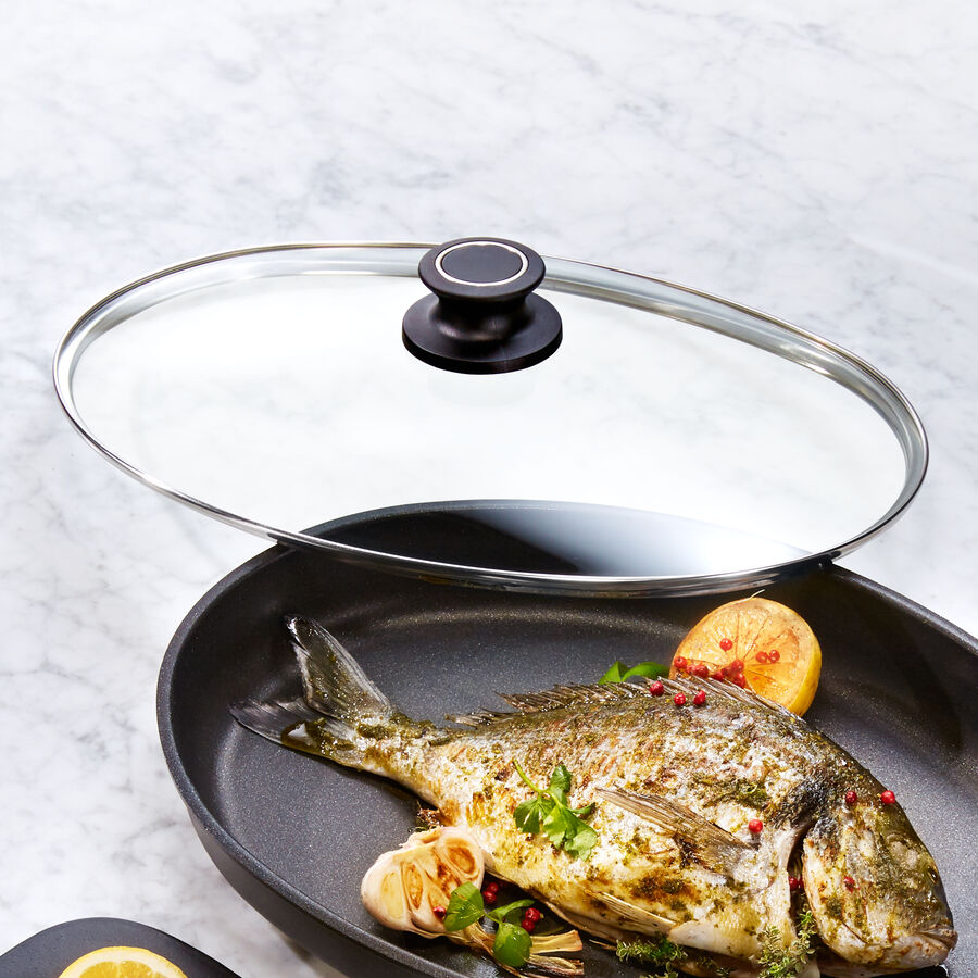 Glasdeckel zur professionelle Hagen Grote Fischpfanne 984W02 Bild 2