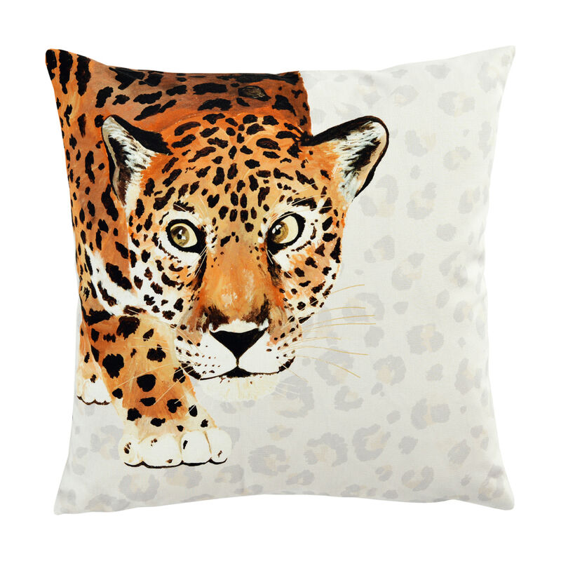 Animal-Muster-Kissen mit realistischen Leoparden-Print