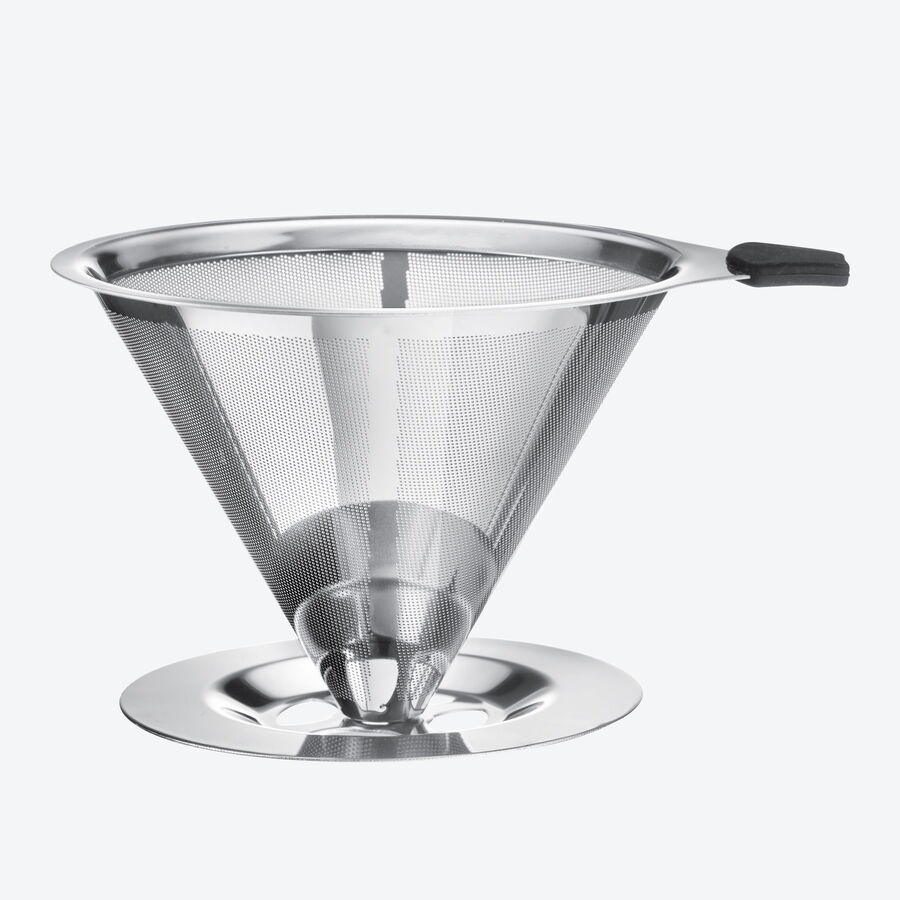 Edelstahl-Dauerfilter zur professionellen Kaffeezubereitung von Hand
