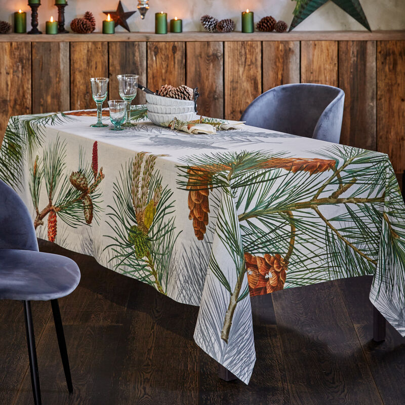 Elegante Leinen-Tischdecke aus sizilianischer Traditionsweberei, Tafeldecke