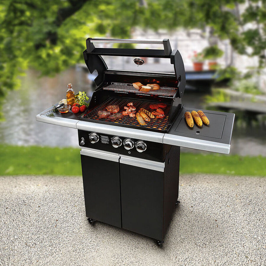 Exakt arbeitender HochleistungsGasgrill mit Klarsicht