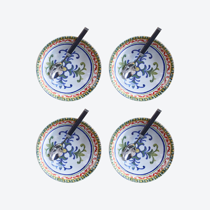 Feinstes Keramik Suppenschale mit traditionellen sizilianischen Dekoren