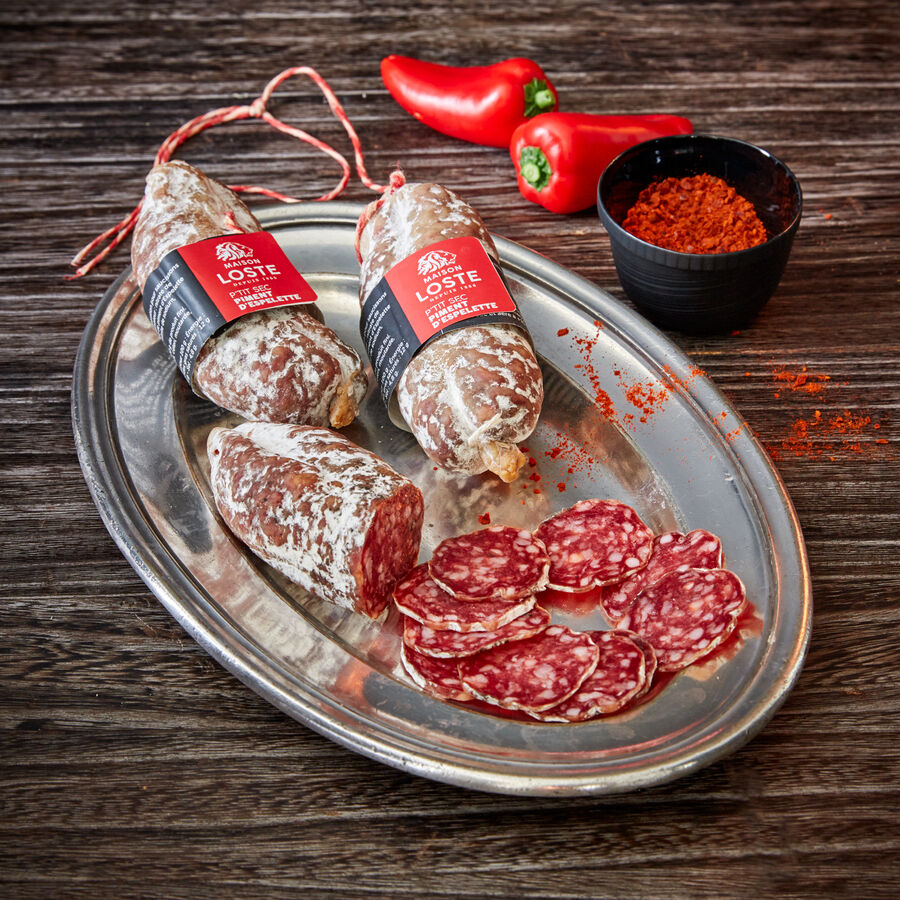 Franzsische Salami mit Piment d'Espelette aus der Auvergne