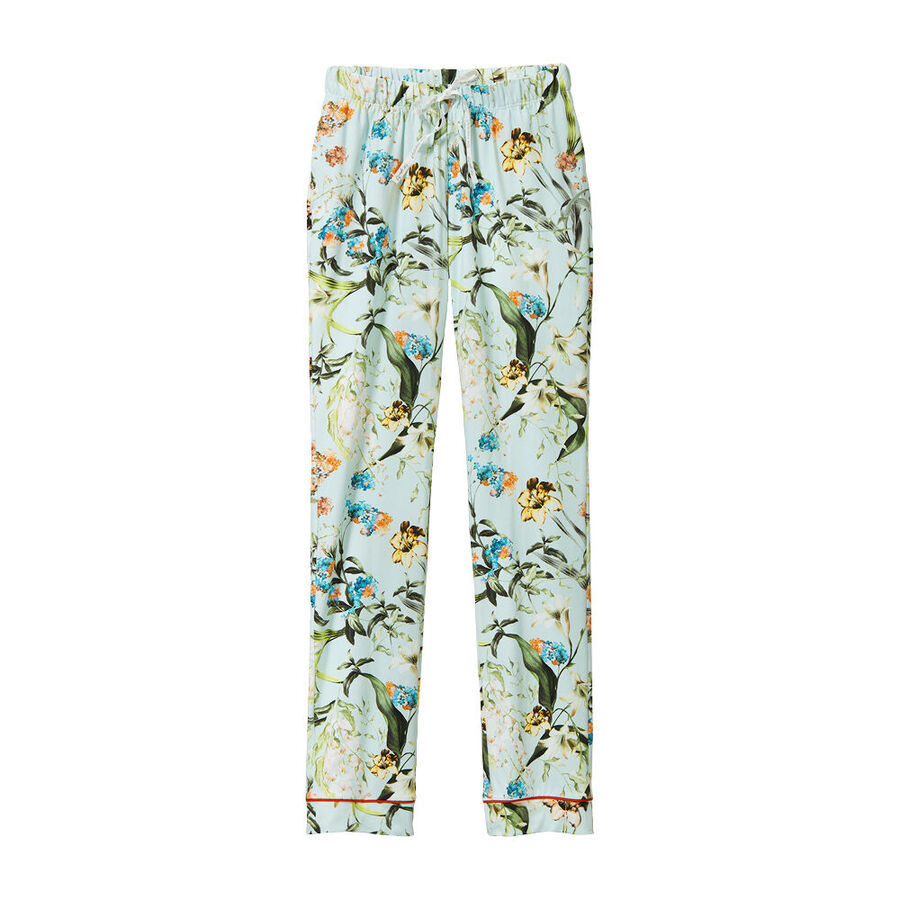 Geblmte Pyjamahose zur Kombi-Schlafmode in Grn