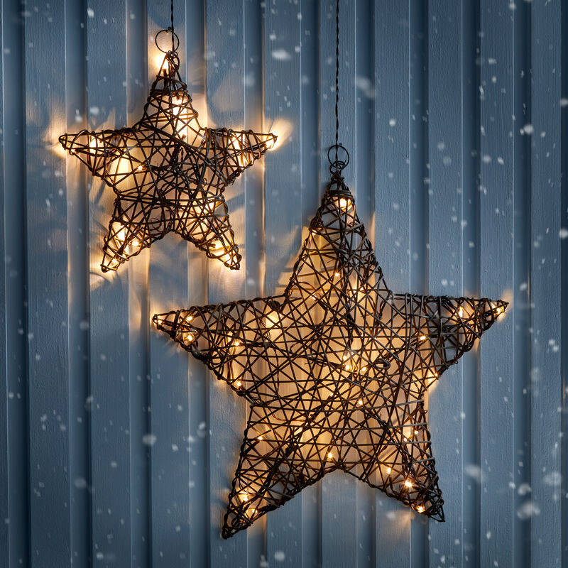 LED-Beleuchtung, Dekostern mit Weihnachtsbeleuchtung Leuchtstern, Geflochtener Grote Weihnachtsdeko, - Julia Shop
