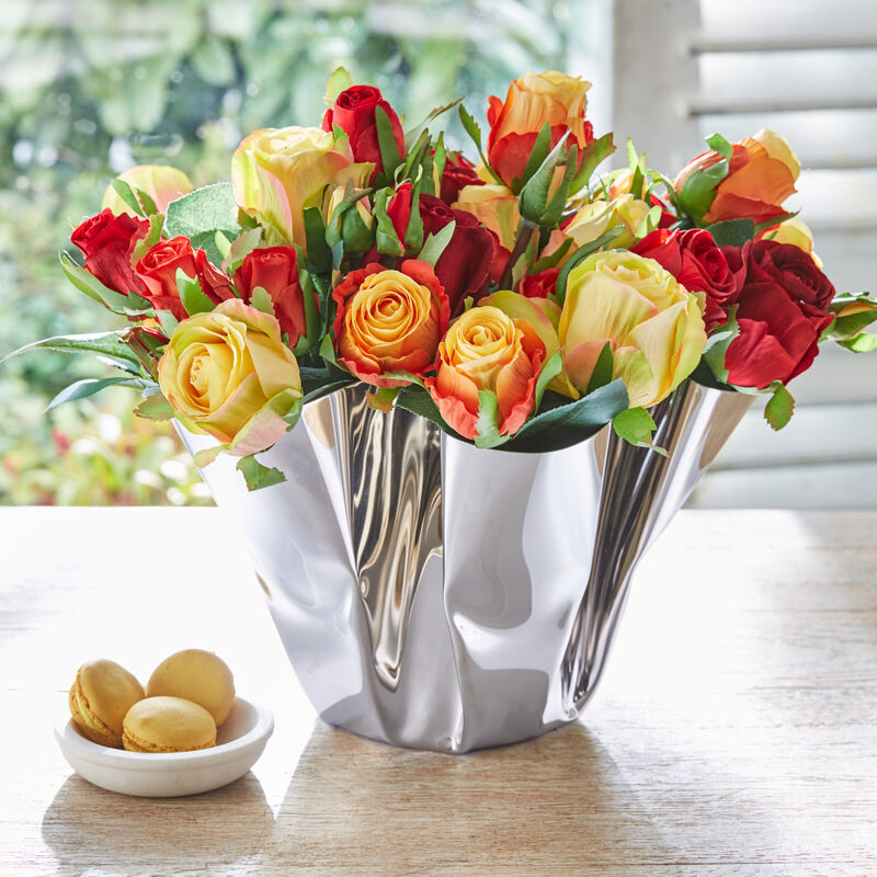 NOLITOY Graue Dreieckige Blumenvase - Kunststoff Eimer 32cm Für Blumenarrangements & Hochzeitsdeko