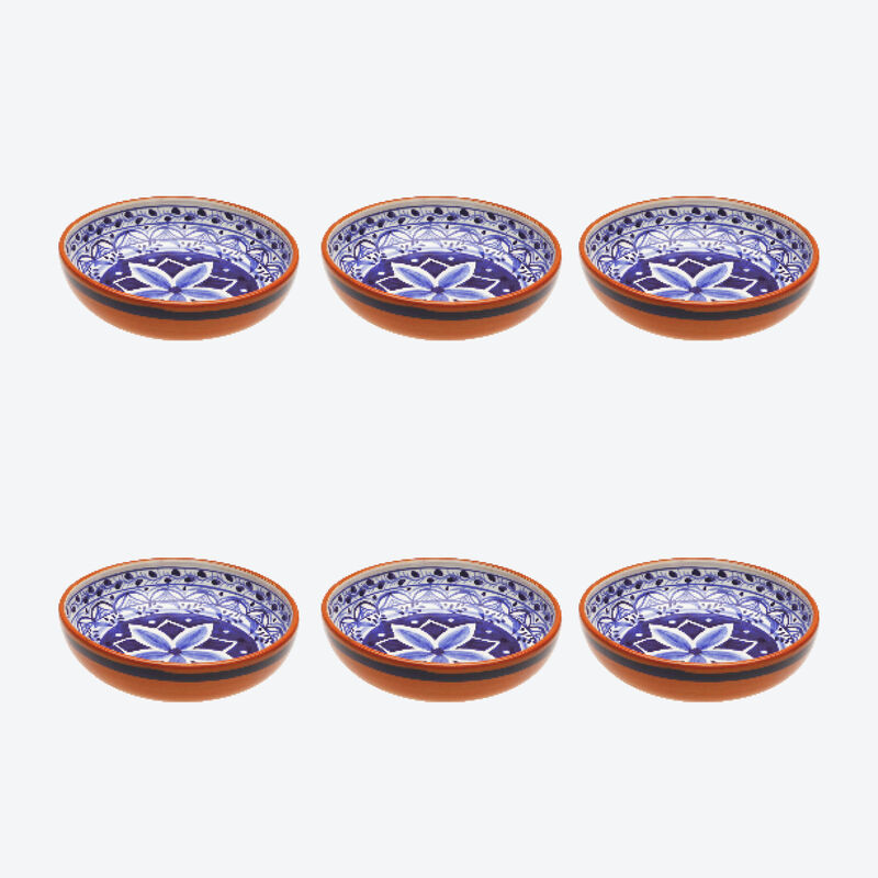 Handgefertigte Keramik-Schsseln mit Azulejo Kachelmuster, Geschirr, Essgeschirr, Geschirrservice, Geschirrset, Tafelservice