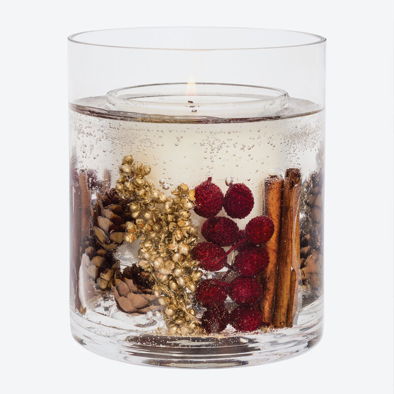 Handgefertigte Weihnachtskerze mit echten Frchten und Blumen, Kerze im Glas, Duftkerze, Weihnachtsduft
