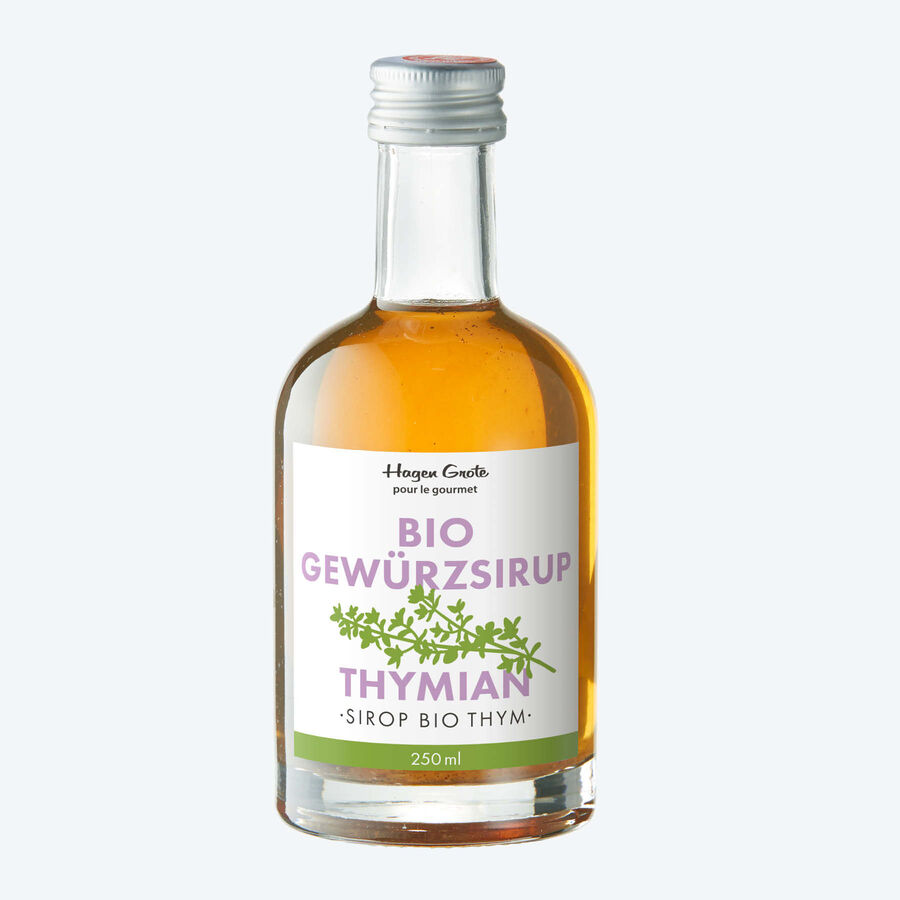 Hocharomatischer provenzalischer Thymian-Bio-Gewrzsirup bereichert Getrnke und Speisen