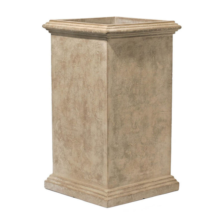 Hoher, quadratischer Pflanzkübel aus robustem, federleichtem Material