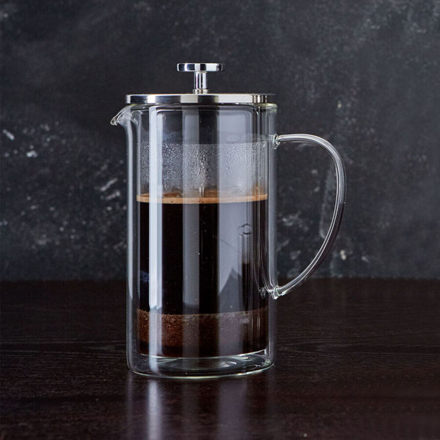 In French Press Handfilter-Glaskanne Kaffee fr Feinschmecker zubereiten