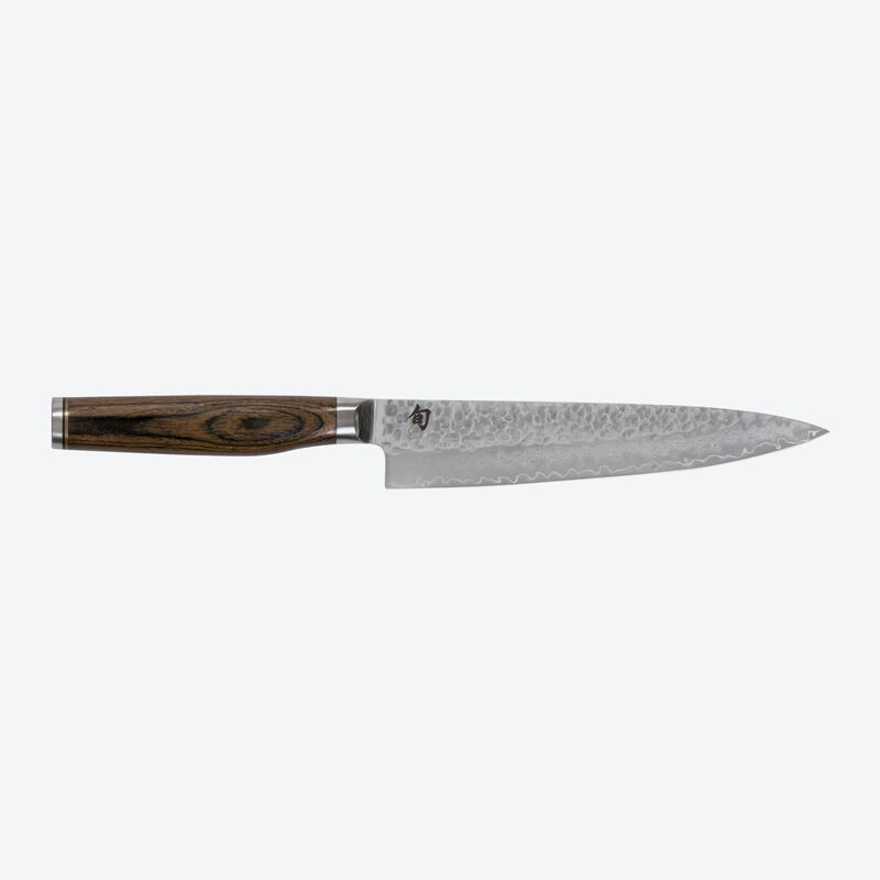 KAI Shun Premier Allzweckmesser: Handgeschmiedetes Damaszener Hammerschlag-Messer für Profiköche
