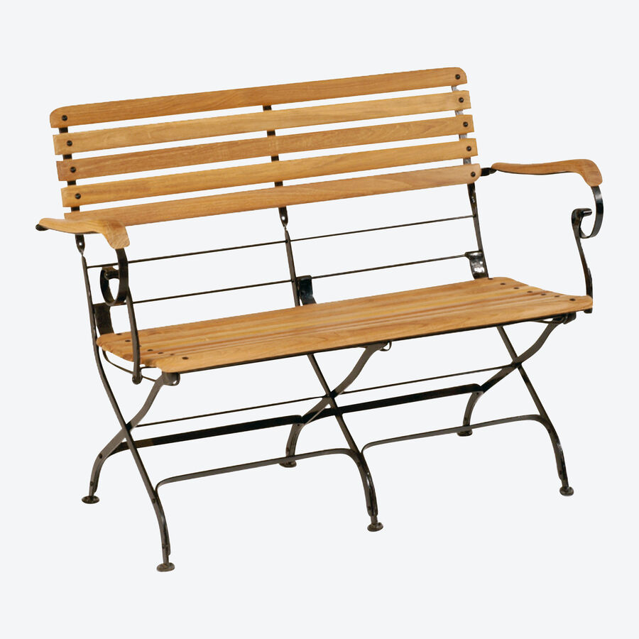 Klassisch elegante Gartenbank aus Eisen und Teakholz Julia Grote Shop