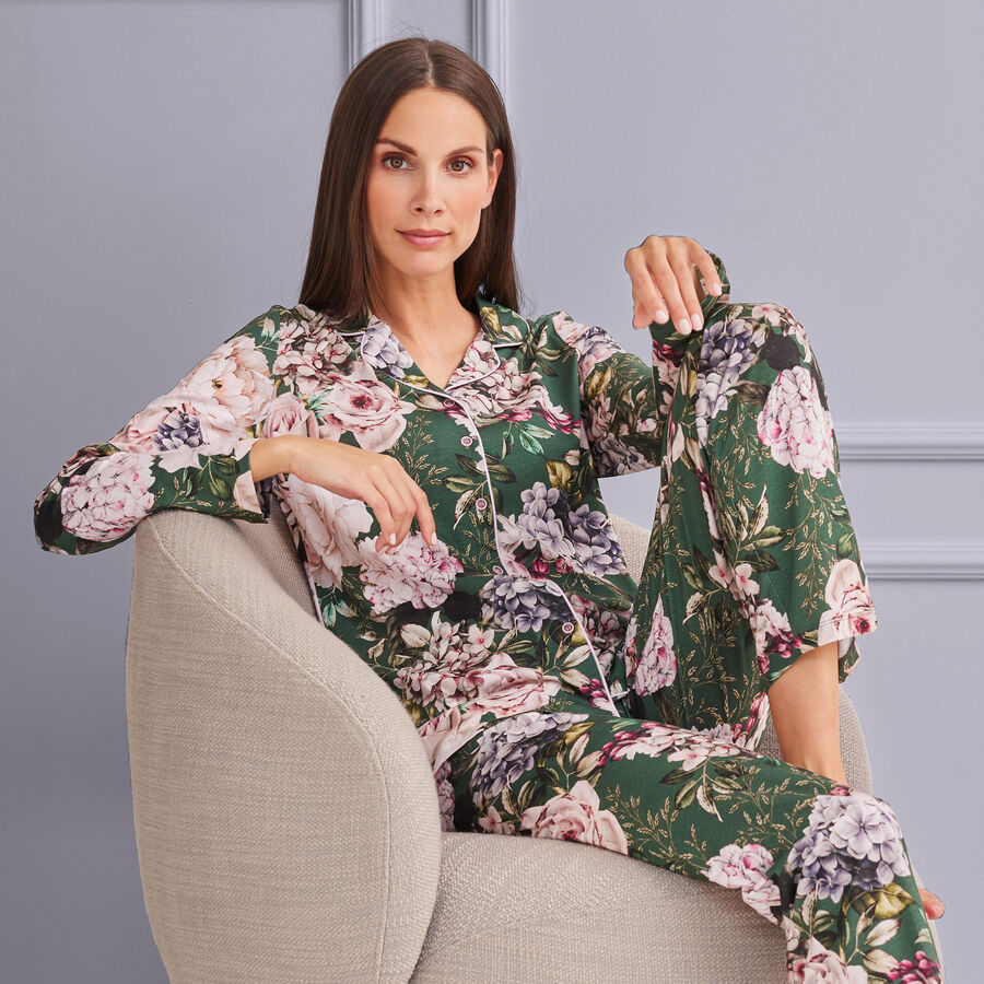 Damen Schlafanzug 2-teilig - Leichter Pyjama Aus Baumwolle Für Lounge & Nacht