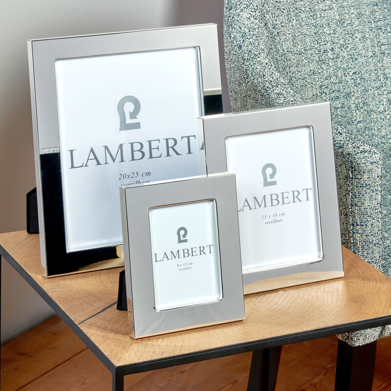 Klassisch versilberter Lambert Bilderrahmen in 3 Größen, Fotorahmen, Wechselrahmen, versilbert