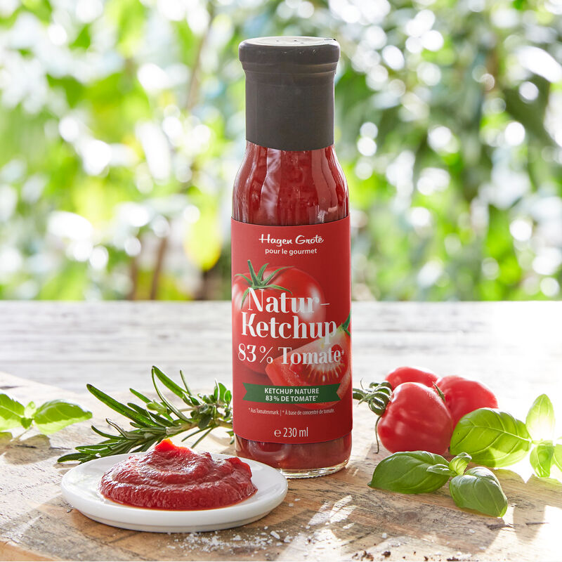 Kstlicher Gourmet-Natur-Ketchup, viel Tomate, wenig Zucker